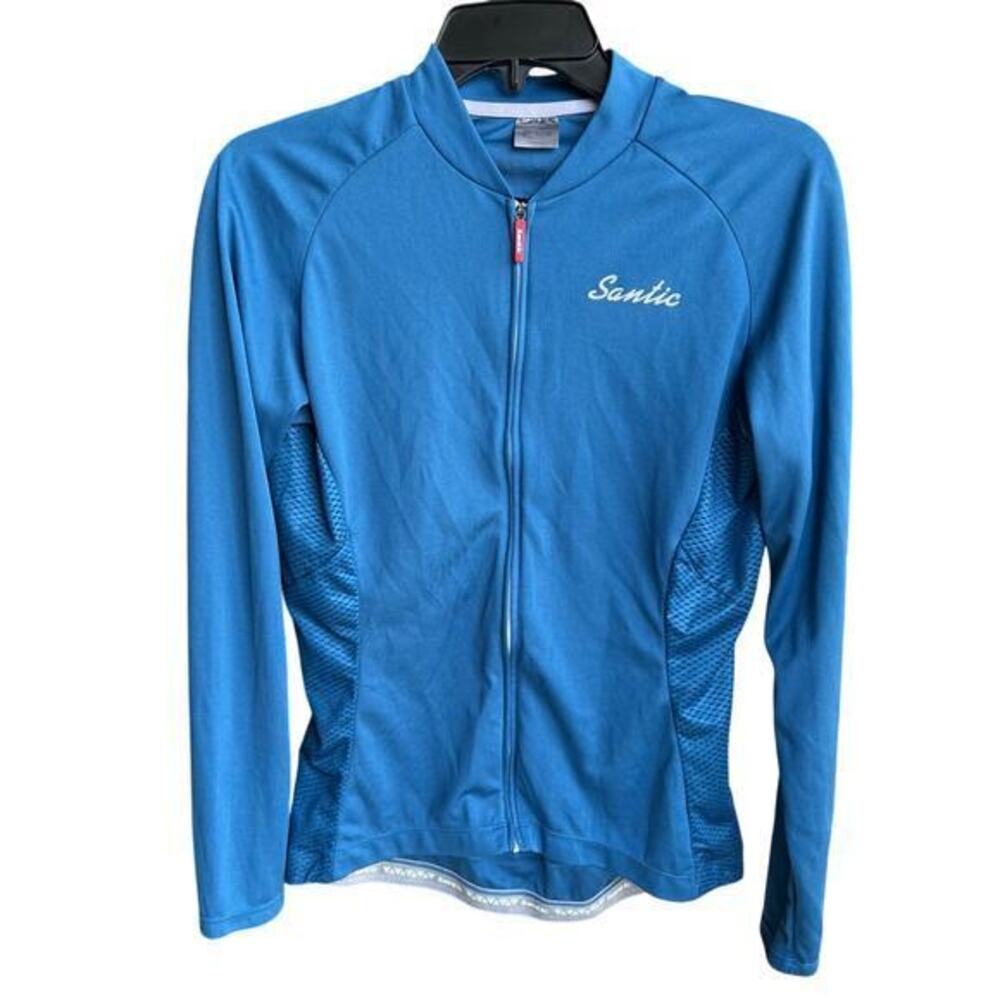 Santic long-sleeve cycling jersey blue full zip NWOT sz M